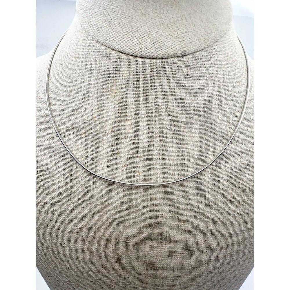 Sterling Silver 925 Omega Round Necklace With Extension 18” Spring Ring Clasp